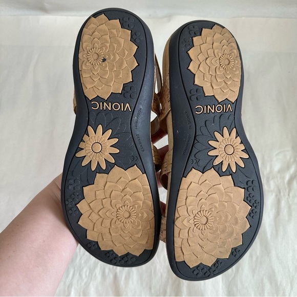 Vionic $100 Women 7 Adjustable Back Strap Sandals “Amber Gold Cork” Arch Support - Picture 6 of 6